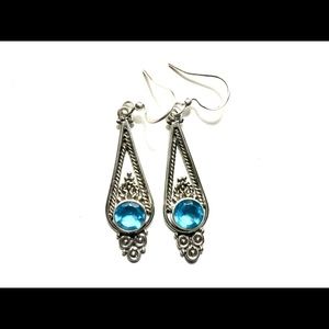 Blue Topaz 925 Sterling Silver Earrings